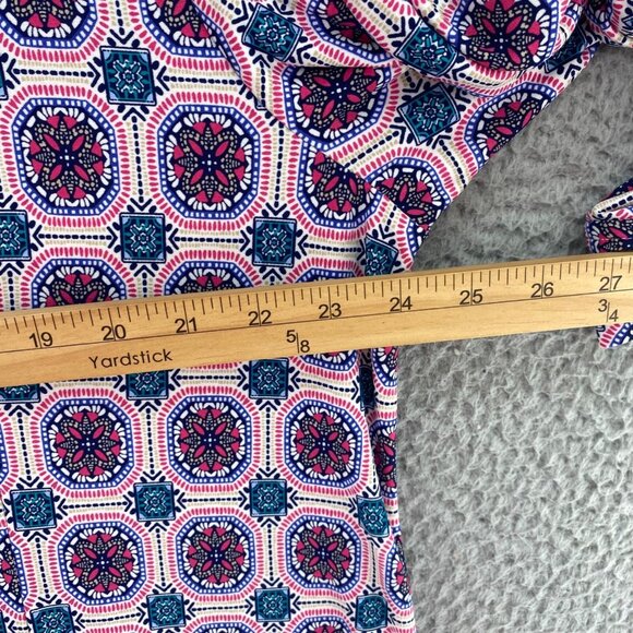 Chicos Dress Womens 4 US 20 Plus Pink Multi Medallion Print Shirt Knee Stretch - Picture 8 of 10
